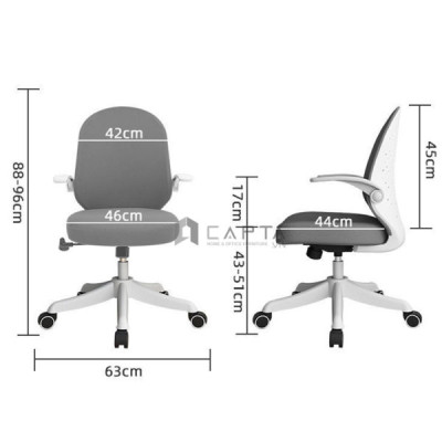 Ghế học bài ở nhà màu xám CE1016-M Nội thất Capta Ghế xoay học sinh chống gù chống cận tay gập lên xuống chân tăng giảm độ cao có bánh xe Study chairs for kids
