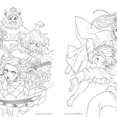 Sách - Demon Slayer: Kimetsu no Yaiba: The Official Coloring Book by Koyoharu Gotouge (UK edition, paperback)