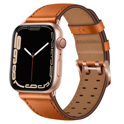 Dây Da Bò Khóa Đôi cho Apple Watch Series 1/2/3/4/5/6/7/8/9/SE1,2 & Apple Watch Ultra 1/2 Size 38/40/41/42/44/45/49mm - Hàng Chính Hãng