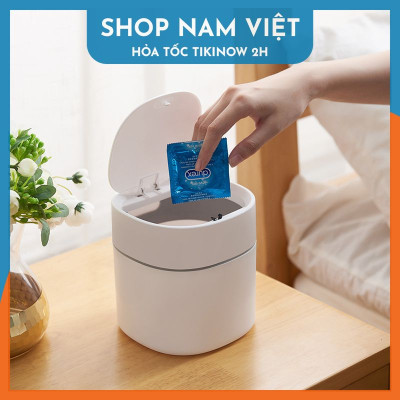 Thùng Rác Mini Phòng Ngủ, Toilet, Xe Hơi Nắp Lò Xo - Giữ Mùi 90%