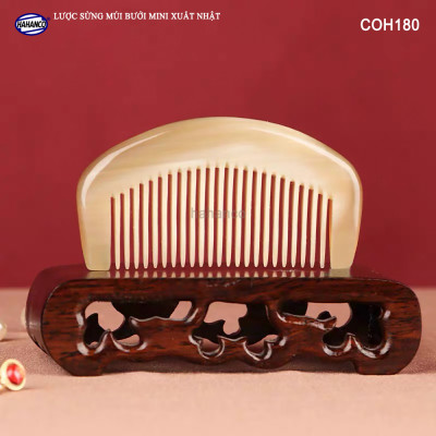Lược Sừng Múi Bưởi Mini Răng Thưa (Size: XS-9cm) COH189 - Chải tóc xoăn rối xù, phụ kiện bỏ túi tiện dụng không thể thiếu - Chăm sóc tóc - HAHANCO