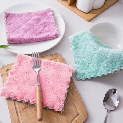 Set 10 khăn lau tay , lau bếp  2 mặt dày dặn , đa năng siêu thấm hút ,thân thiện với môi trường , vải bông mềm mịn , thân thiện với môi trường 