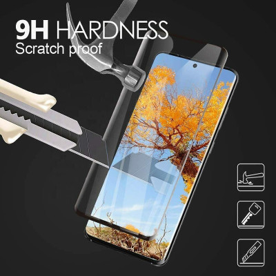 Miếng dán kính cường lực 3D cho Samsung Galaxy S23 / Galaxy S23 Ultra / Galaxy S23 Plus / Galaxy S23+ hiệu Kuzoom Protective Glass - mỏng 0.3mm, vát cạnh 2.5D, độ cứng 9H, viền cứng mỏng - Hàng nhập khẩu