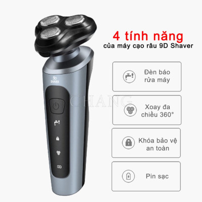 Máy Cạo Râu Đa Năng 4 Trong 1  9D - Cạo Râu, Tỉa Lông Mũi, Tông Đơ, Rửa Mặt - HÀNG CHÍNH HÃNG MINIIN