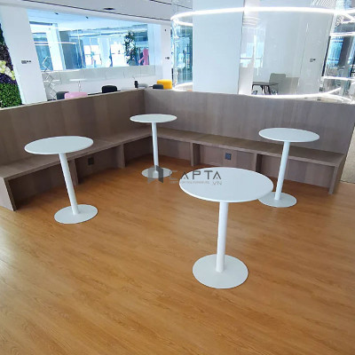 Bàn cafe sắt kim loại TE1546-06T Nội thất Capta Bàn tiếp khách sắt sơn tĩnh điện tròn 60 cm chân trụ sắt màu đen dùng được ngoài trời ban công văn phòng tiếp khách cafe Outdoor table