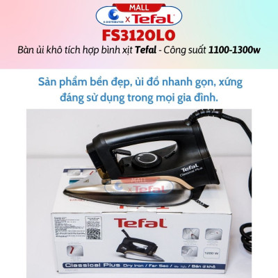 Bàn Ủi Khô Tích Hợp Bình Xịt Nước Tefal FS3120L0 - Công Suất 1300W -  Hàng Chính Hãng