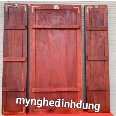 BỘ Tranh cửu huyền thất tổ bằng gỗ hương đỏ pu dát vàng cao cấp  