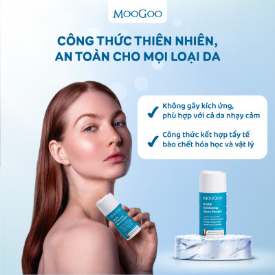 Tẩy tế bào chết cám gạo cho da nhạy cảm, da dầu mụn da khô Gentle Exfoliating Micro Powder -  MooGoo Úc