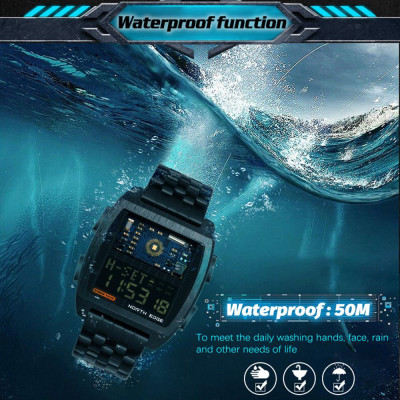 NORTH EDGE Men Digital Sport Watch 50M Waterproof Wrist Watch with Stopwatch Alarm Clock LED Backlight