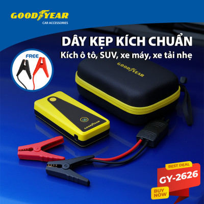 Bộ Kích Bình Cho Xe Hơi 400A GOODYEAR GY-2626 Đa Chức Năng Sạc Dự Phòng 6400mAh Tích Hợp La Bàn - Nhập Khẩu Chính Hãng