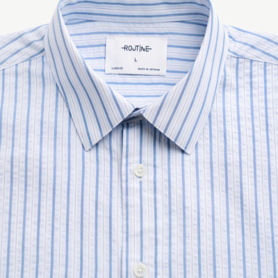 Áo Sơ Mi ROUTINE Nam Tay Dài Kẻ Sọc 100% Cotton Form Loose - 10S24SHL003 | LASTORE MENSWEAR