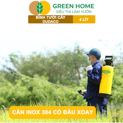 Bình Tưới Cây Dudaco, GreenHome, 4 Lít, Phun Xa 2 Chế Độ, Bơm Nhẹ Tay, Tưới Cây Phun Sương, Bền, Đẹp