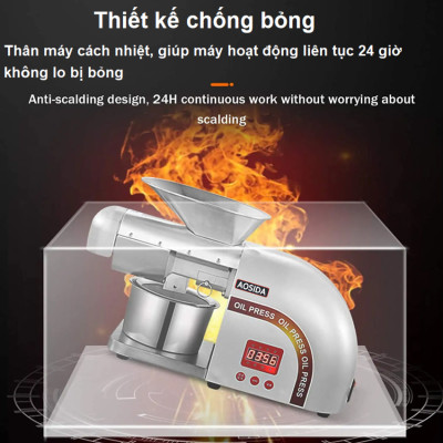 Máy ép dầu gia đình AOSIDA WF-ZN168 Thương hiệu Anh Quốc với Công suất cực lớn 1800W, Ép 6-8kg/giờ - Hàng Nhập Khẩu