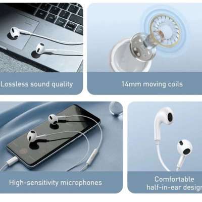 Tai nghe có dây Baseus Encok lateral in-ear Wired Earphone C17 chân cắm Type-C - Hàng chính hãng