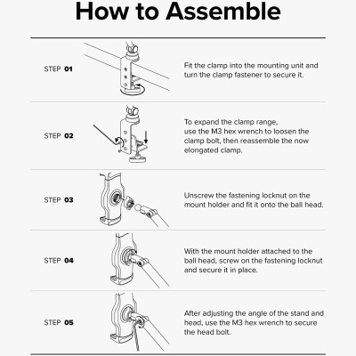 Giá đỡ cho điện thoại, máy tính bảng RINGKE Clamp Stand Holder - Hàng Chính Hãng