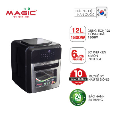 Nồi chiên không dầu kết hợp lò nướng Magic Eco M12 12L - Hàng chính hãng