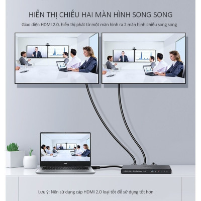SOAIY Bộ Chia HDMI 1 Ra 2 Cổng UNITEK V118A Hỗ Trợ 4K Cao Cấp - Hàng Nhập Khẩu