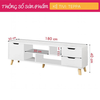 Mẫu kệ tivi phòng ngủ thanh lịch SMLIFE Teppa