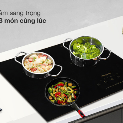 Bếp Từ Hồng Ngoại 3 Vùng Nấu Lắp Âm Kangaroo KG446i - Hàng Chính Hãng