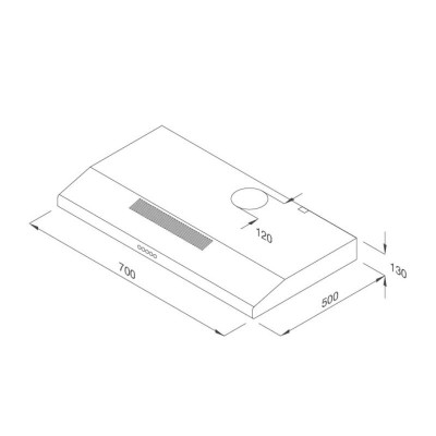 Máy hút mùi Classic Malloca H365.7 - Inox - Ngang 70cm - Hàng Chính Hãng
