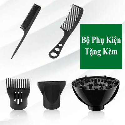 Máy Sấy Tóc Công Suất Lớn 2200W Tặng Kèm 5 Phụ Kiện - Hàng chính hãng