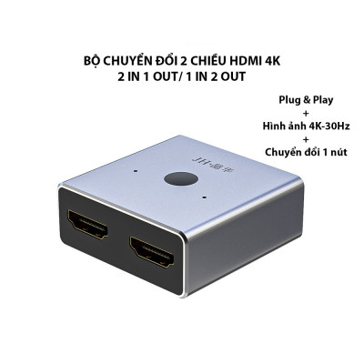 SOAIY Bộ Chuyển Đổi 2 Chiều HDMI 4K, 2 IN 1 OUT Và 1 IN 2 OUT, Sử Dụng Cho Máy Tính, TV, Máy Chiếu JH-Q520 - Hàng Nhập Khẩu