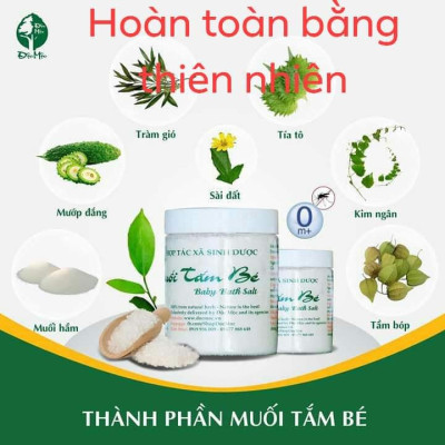 2 Hộp Muối Tắm Bé Độc Mộc 400G - Muối Tắm Bé Sinh Dược Làm Giảm Rôm Sẩy, Hăm Tả, Cứt Trâu, Mẩn Ngứa, Mồ Hôi Trộm CHo Bé An Toàn Cho Cả Trẻ Sơ Sinh