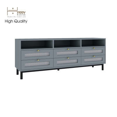 [Happy Home Furniture] ROTAN, Kệ TV 6 ngăn kéo - chân sắt , 150cm x 40cm x 57cm ( DxRxC), KTV_034