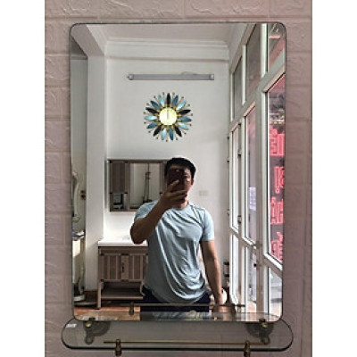 Gương phòng tắm 3D chữ nhật đơn giản sang trọng, gương cao cấp chống hơi ám, chống ẩm mốc 700x500 mm