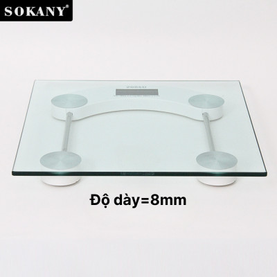 Cân điện tử sức khoẻ SOKANY mặt kính trong suốt chịu lực đến 180kg SK-19030 - HÀNG CHÍNH HÃNG