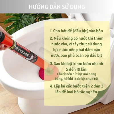 Cây Bơm Thụt Thông Tắc Bồn Cầu, Súng Thông Tắc Tiện Dụng Nâng Cấp - HÀNG CHÍNH HÃNG MINIIN