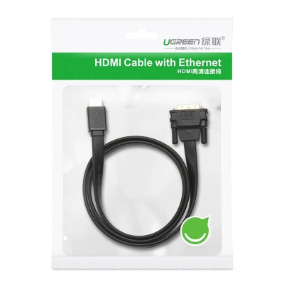 Ugreen UG30141HD106TK 12M màu Đen Cáp chuyển đổi HDMI sang DVI 24 + 1 thuần đồng cáp dẹt - HÀNG CHÍNH HÃNG