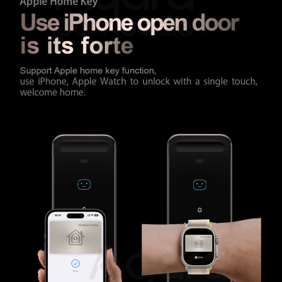 Bộ khóa thông minh Aqara U100 Smart Lock Kit Matter (Có sẵn Aqara Hub E1) Mở khóa bằng ứng dụng, vân tay, thẻ từ - Hàng Chính Hãng