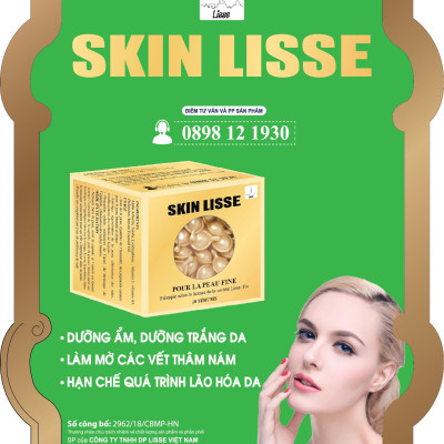￼Viên Serum Bôi da  Lisse SKIN - Hộp 20v- Dưỡng Ẩm,Dưỡng Trắng Da, Làm Mờ Các Vết Thâm Nám, Hãn Chế Qúa Trình Lão Hóa