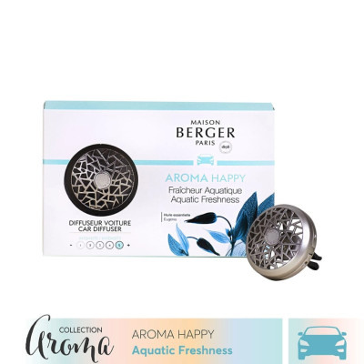 Maison Berger - Bộ kẹp tinh dầu xe hơi Aroma Happy - 2 món