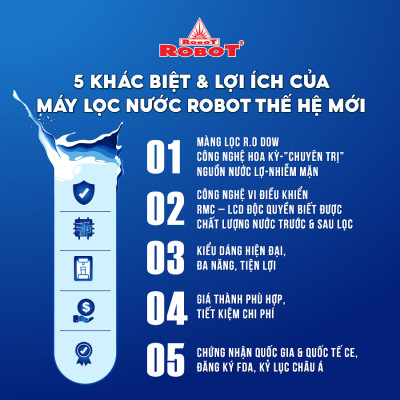 Máy Lọc Nước ROBOT Spring Pro 410GH-UR Vi Mạch LCD Cảm Ứng Đa Năng Nước Nóng Khóa An Toàn - Hàng Chính Hãng