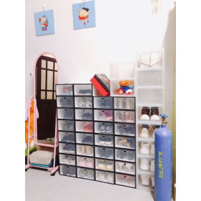 Combo 5 Hộp Đựng Giày Dép Nhựa Cứng Đa Năng Cao Cấp- Chống Bám Bụi Bẩn, Có Lỗ Thoáng Khí- Lắp Ráp Đơn Giản- Hàng Chính Hãng MINIIN