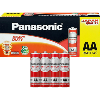 Hộp Pin than đỏ Panasonic AA R6DT/4S-V (60 viên) - Hàng chính hãng