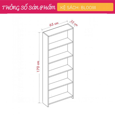 Kệ sách gỗ MDF gia đình thiết kế tiện dụng SMLIFE Blom