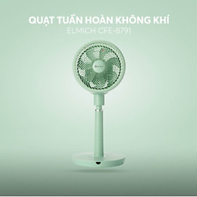 Quạt tuần hoàn không khí Elmich CFE-8791, làm mát diện rộng và làm mới không khí tới 20 lần/giờ, quạt tạo luồng gió tuần hoàn và điều hòa không khí trong phòng  - Hàng chính hãng