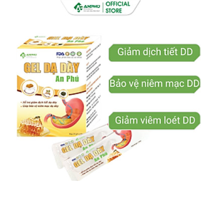 Gel dạ dày An Phú (Nano Curcumin) Giảm Đau nhanh, Giảm Viêm loét, Trào ngược dạ dày, Bảo vệ niêm mạc (Hộp 20 gói x 10ml)