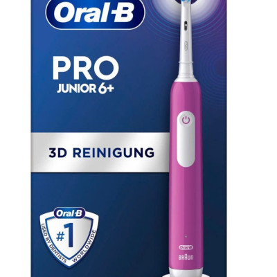 BÀN CHẢI ĐÁNH RĂNG TRẺ EM ORAL B PRO JUNIOR 6+ MÀU HỒNG TÍM Hàng chính hãng