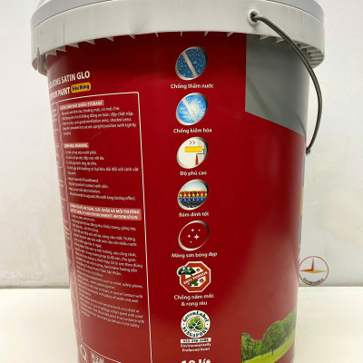 Sơn nước ngoại thất cao cấp TOA 4 Seasons Satin Glo siêu bóng màu xanh 7410 _ 18L