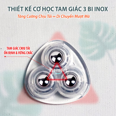 COMBO 4 Bánh Xe Mini Bi Thép Gắn Tủ Kệ Nội Thất Dán Đáy Thùng Rác Hộp Để Đồ Keo Siêu Dính Di Chuyển Đồ Đạc