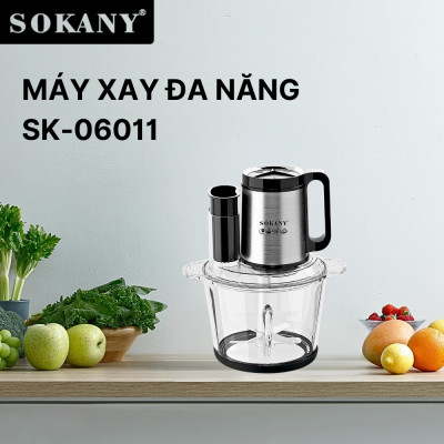 Máy xay đa năng 5in1 SOKANY SK-06011 dung tích 3.5L tích hợp xay, ép, cắt, thái vô cùng tiện lợi - HÀNG CHÍNH HÃNG