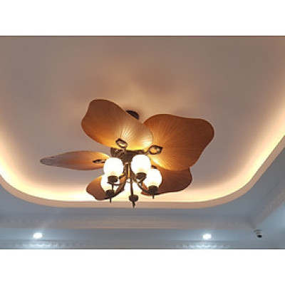 Mẫu mới nhất: Quạt trần cánh lá sang  trọng có đèn trang trí - Rất em và mát - Sang trọng - Có điều khiển từ xa