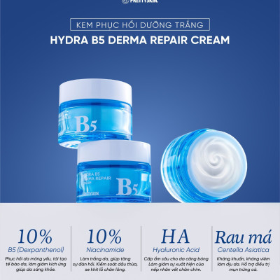 Kem dưỡng phục hồi dưỡng trắng Hydra B5 Derma Repair Cream Pretty Skin 52ml tặng móc khóa