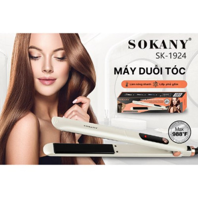 Máy duỗi tóc ion âm SOKANY SK-1924, làm nóng nhanh, tạo kiểu dễ dàng giúp bảo vệ không gây hư tổn cho tóc - HÀNG CHÍNH HÃNG