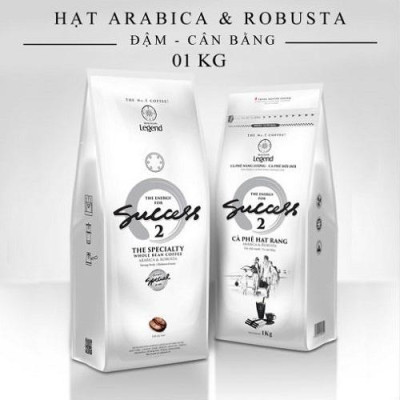 Combo 2 Bịch Cà Phê Hạt Mộc Trung Nguyên Legend Success 2 – Gói 1kg – Cà Phê Thể Chất Mạnh, Vị Cân Bằng