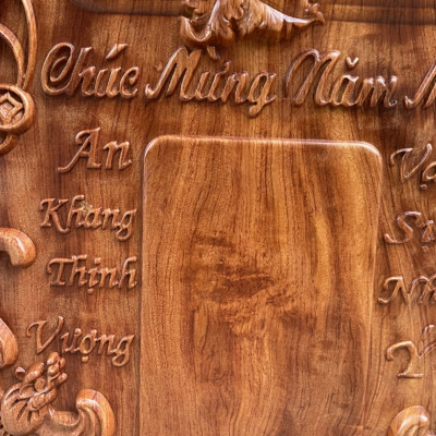 Đốc lịch treo từng bằng gỗ hương đá kt cao 37×77×3cm